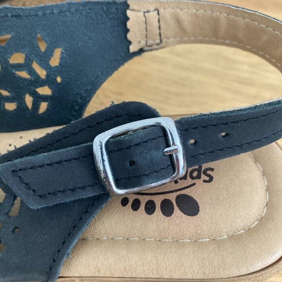 Spring Step Leather Slingback Sandals Navy Blue Lightweight Wedge Heels US 9 - Picture 8 of 11